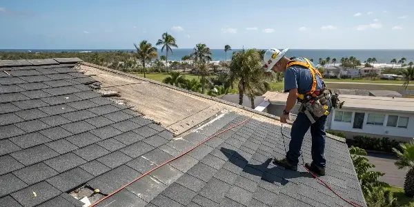 Window technician installing a window